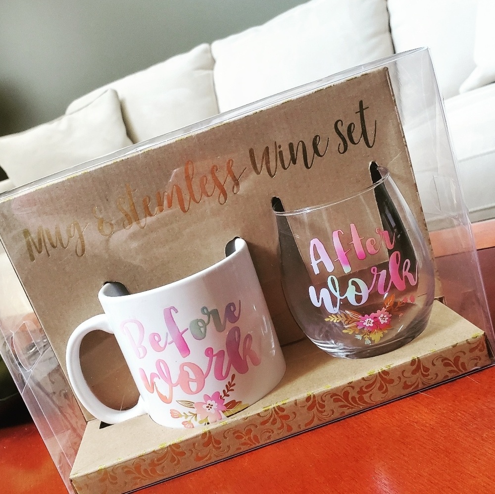 Mug and stemless wine set